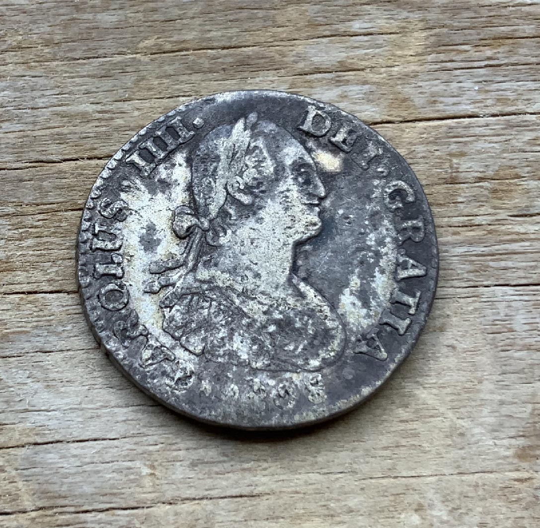 1808 Mexico 1 Reale .896 silver coin Charles III C344